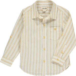 Me & Henry Merchant Long Sleeved Shirt / Tan & White Stripe