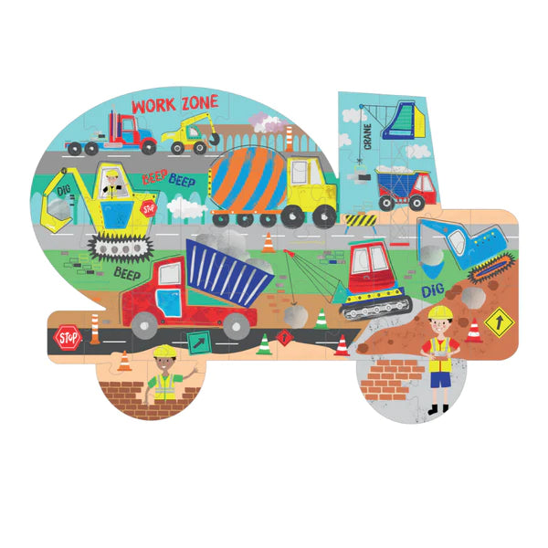 Construction Truck Shaped Jigsaw Puzzle - 40 Piece