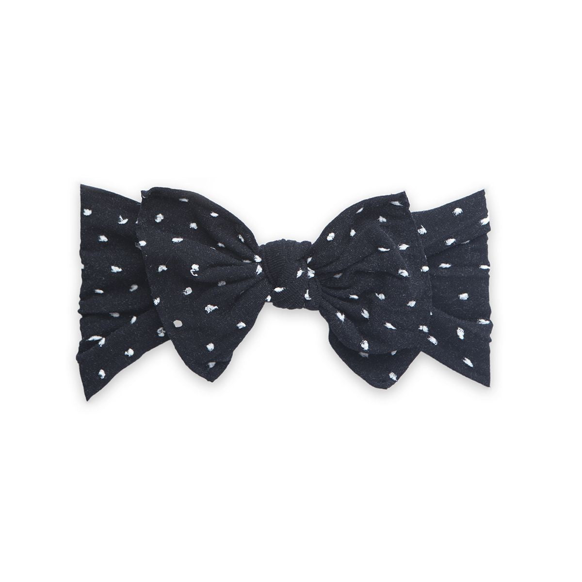 Baby Bling Patterned Shabby Knot Headband / Black Dot