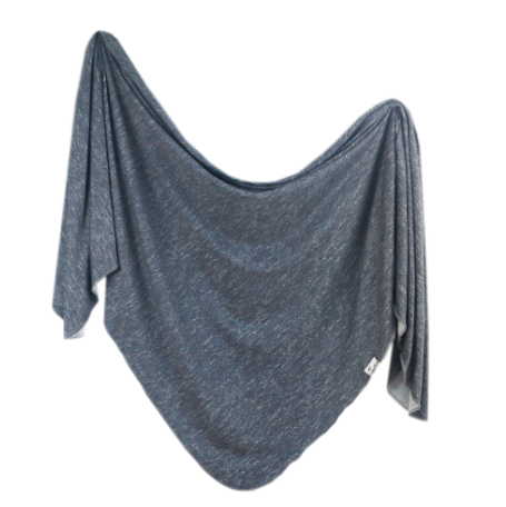 Copper Pearl Knit Swaddle Blanket / Denim