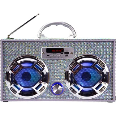Bluetooth Mini Boom Box / Iridescent Bling