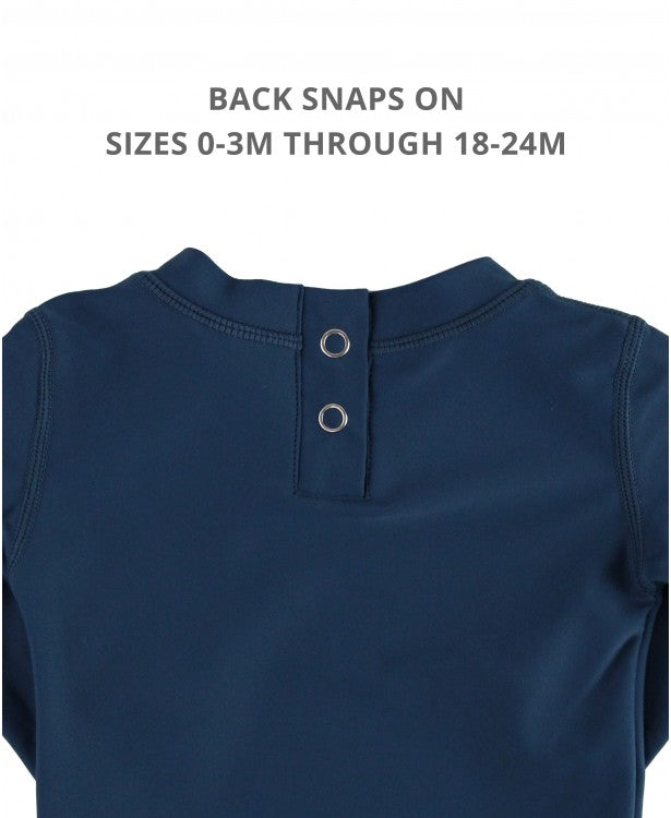 RuggedButts Navy Long Sleeve Rash Guard Swim Top