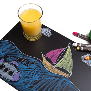 Chalkboard Placemat Travel Size Set / Transportation - 9"x12"