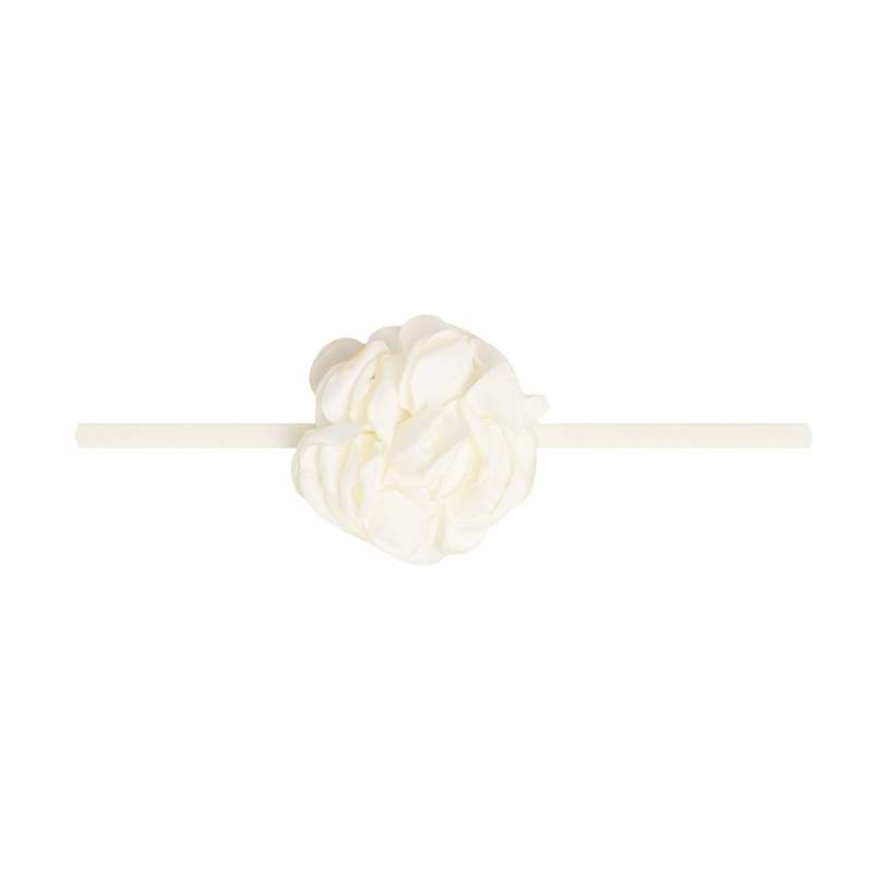 Baby Bling Mini Silk Ruffle Skinny Headband / Ivory