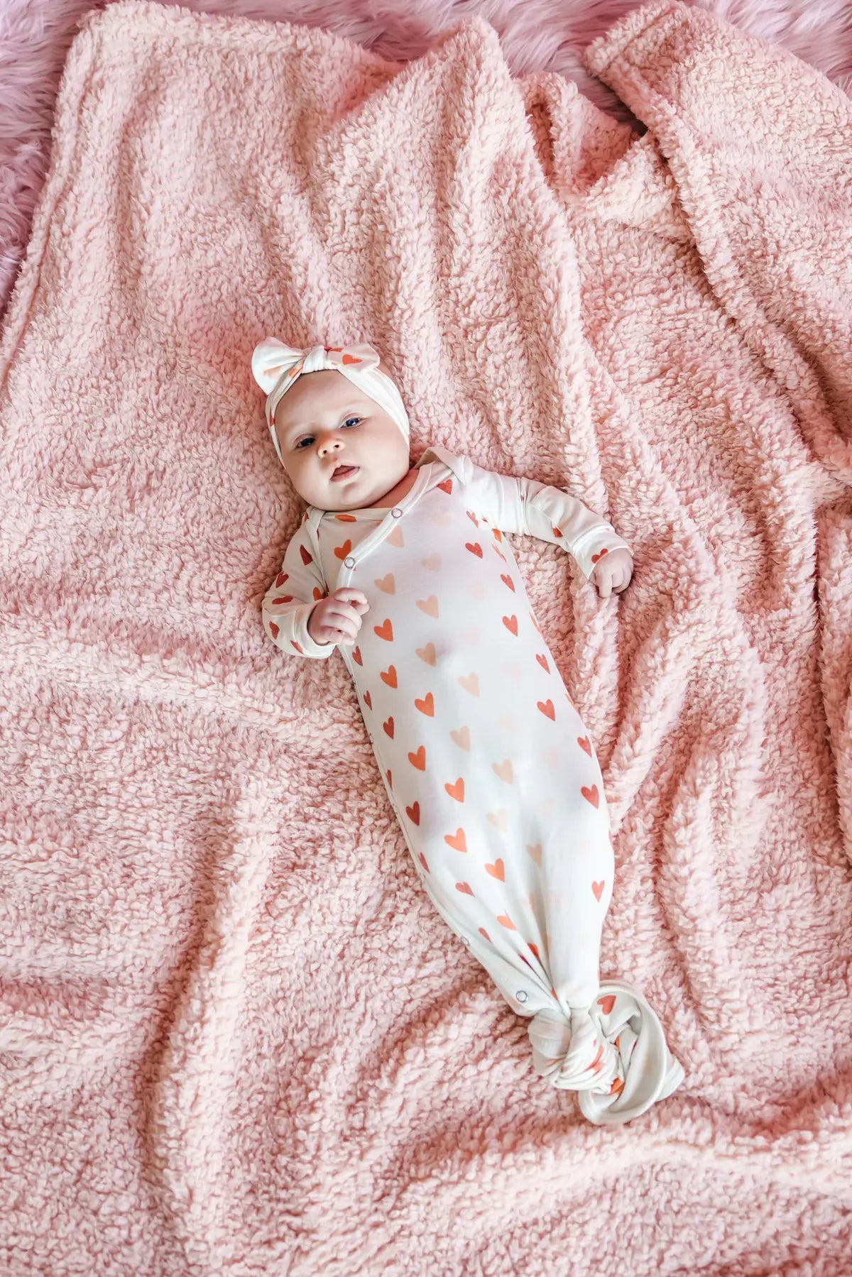 Copper Pearl Newborn Knotted Gown / Cupid