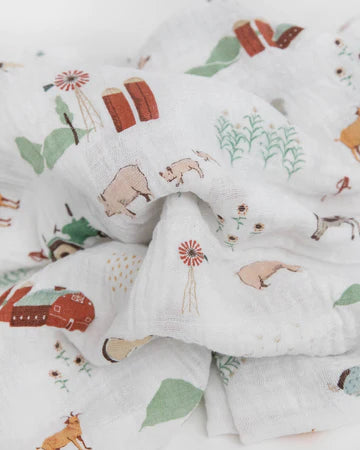 Little Unicorn Cotton Muslin Swaddle / Farmyard