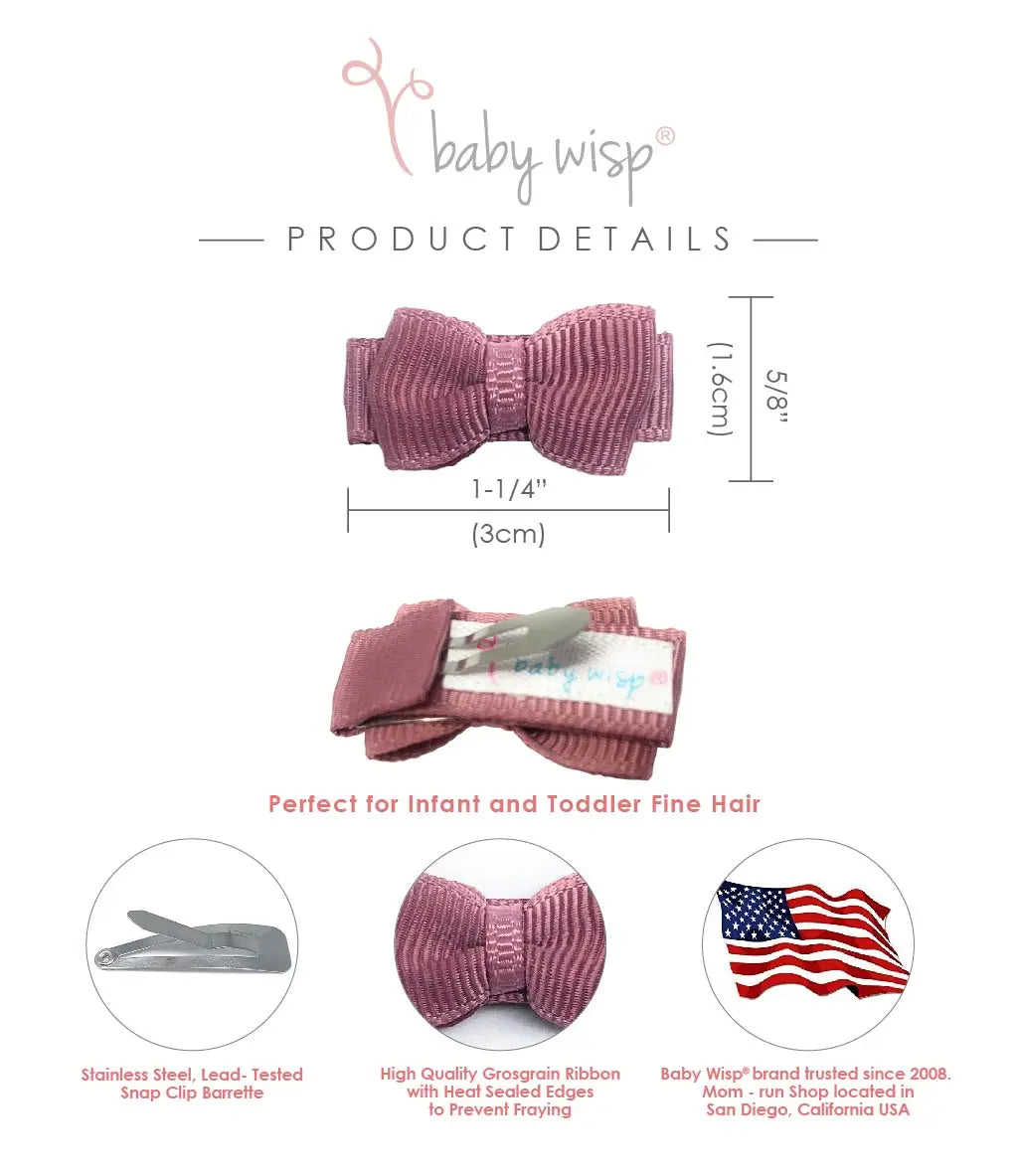 Baby Wisp Tiny Tuxedo Snap Clip Bow Set / 10 Piece - Tomorrow