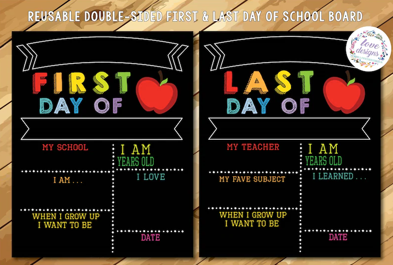 Reusable First & Last Day of School Sign