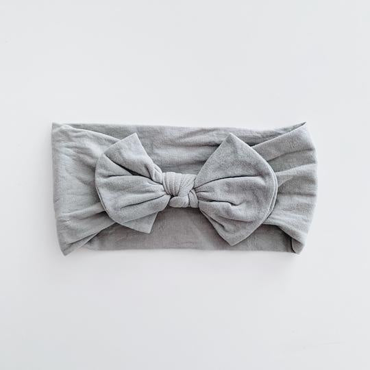 Sugar + Maple Baby Classic Bow Headband / Gray