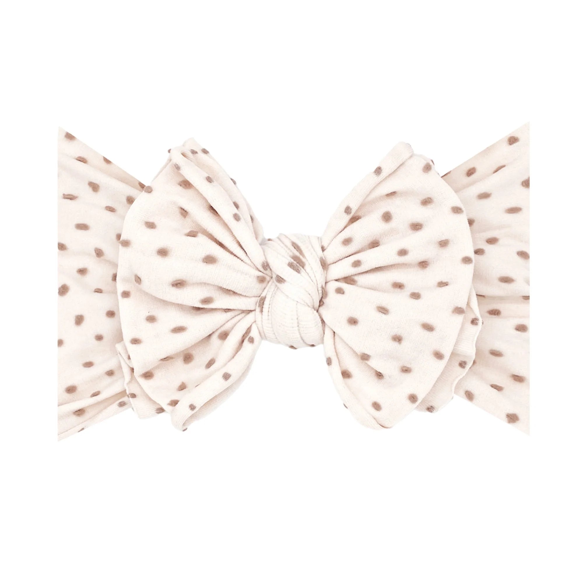 Baby Bling SHAB-BOW-LOUS Headband / Oatmeal with Taupe Dot