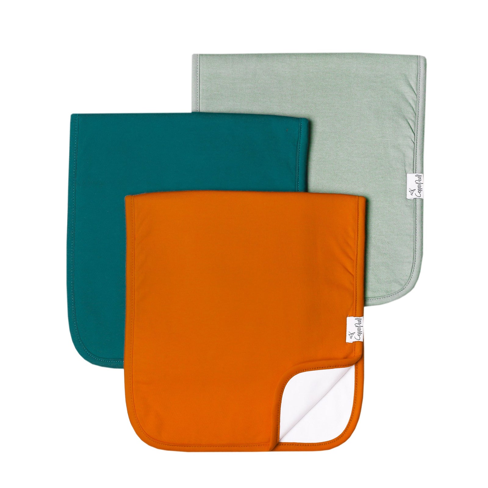 Copper Pearl Premium Burp Cloth Set / Blaze