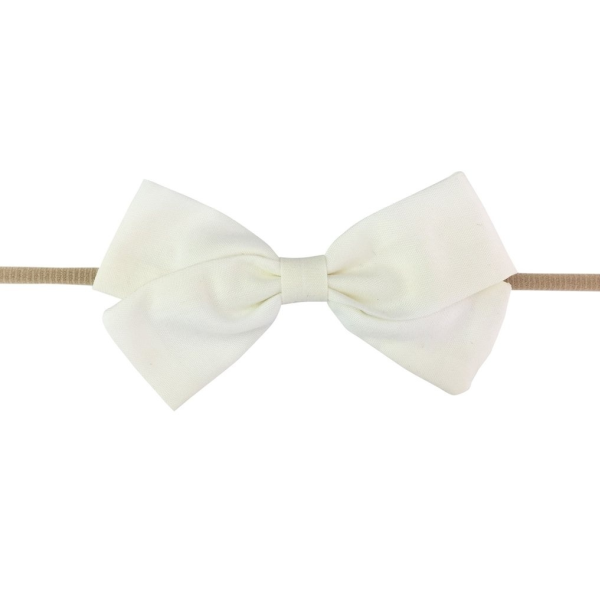 Baby Wisp Emma Bow Headband / White