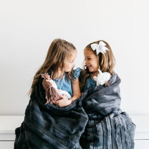 Saranoni Charcoal Stripe Home Throw Blanket / Extra Large (60"x80")***