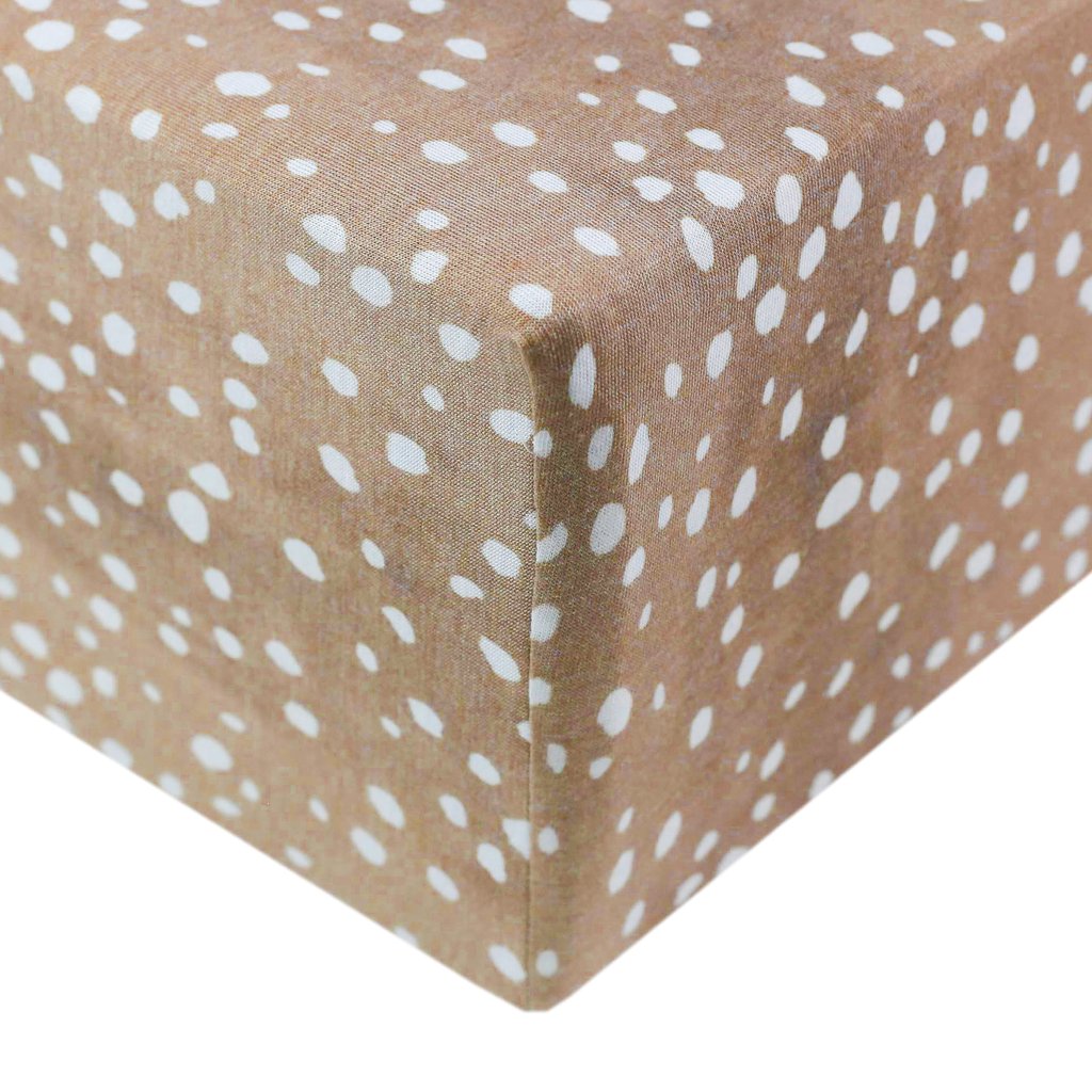 Copper Pearl Premium Knit Fitted Crib Sheet / Fawn