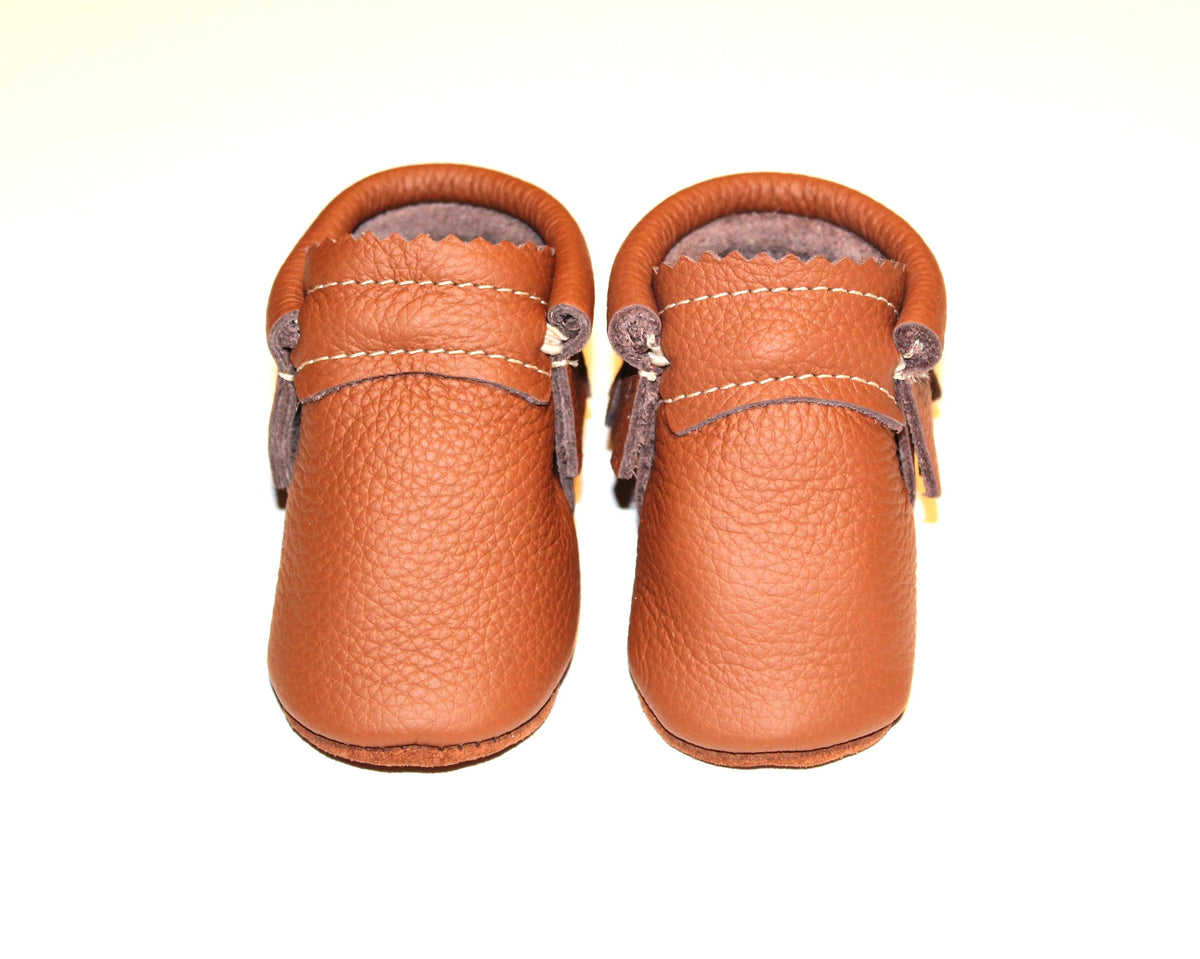 MishMoccs Leather Moccs / Mahogany - Double Trouble***