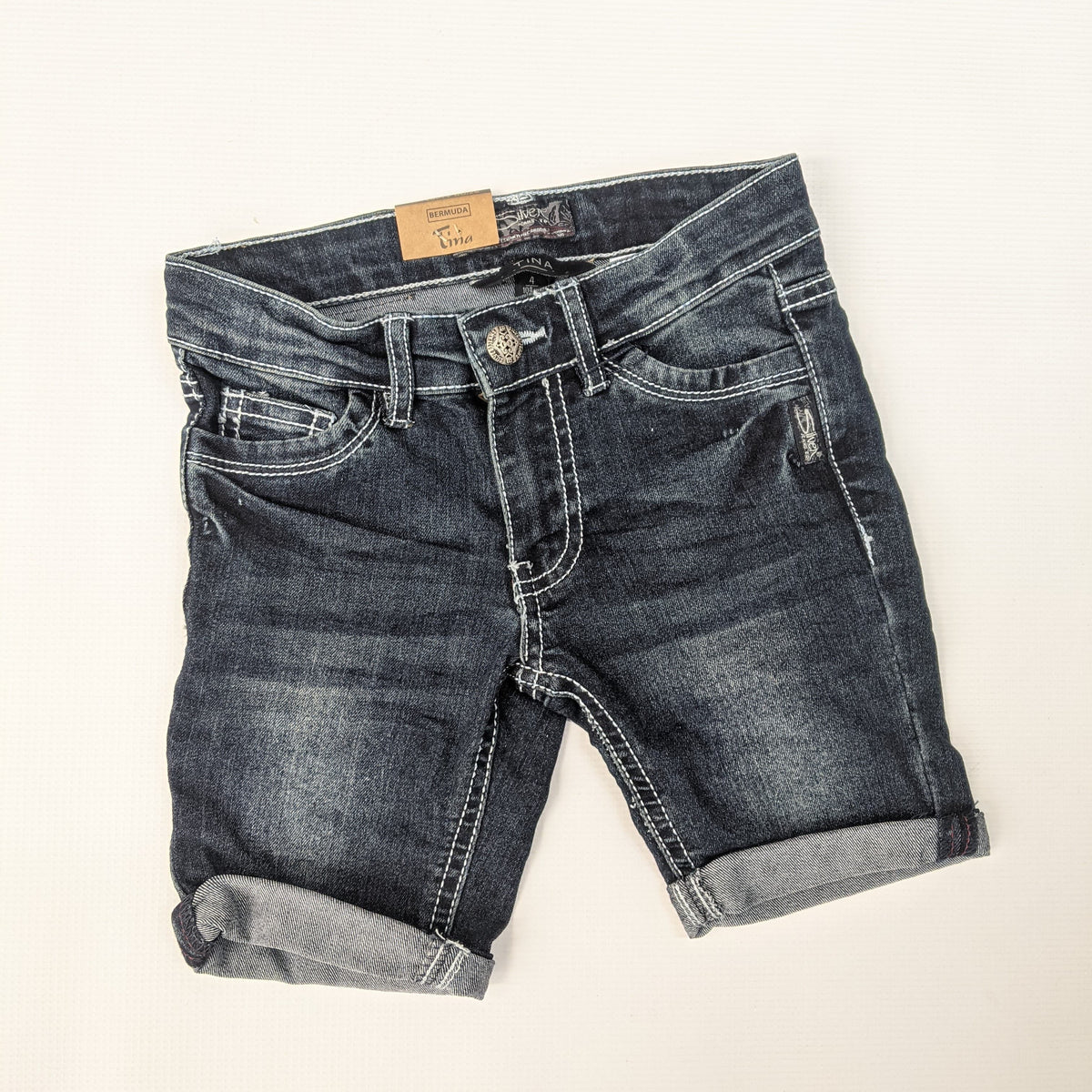 Silver Jeans Co. Girls Denim Bermuda Shorts / Tina - 4T