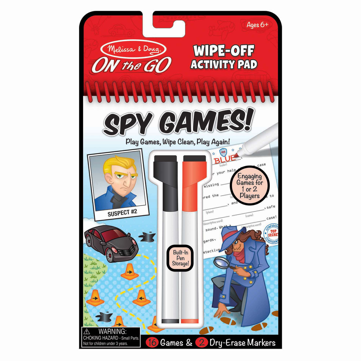 Melissa & Doug On The Go Wipe-Off Activity Pad / Spy Games