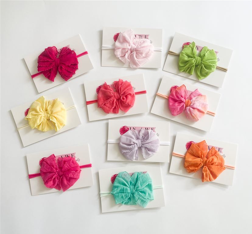 In Awe Couture Mini Ruffle Skinny Headband / Assorted - Starburst