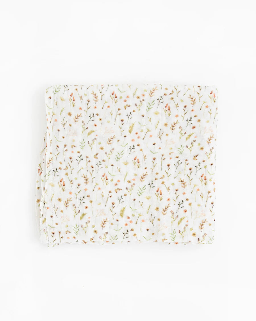 Little Unicorn Organic Cotton Muslin Swaddle Blanket / Floral Field