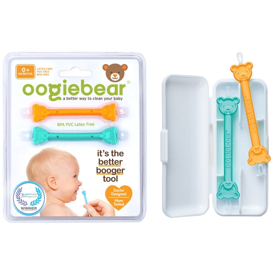 oogiebear Nasal Booger/Ear Wax Remover 2 Pack - Orange & Seafoam