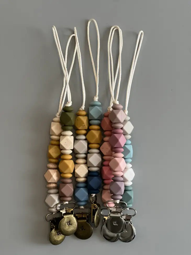 Jewel Silicone Petite Pacifier & Toy Clip