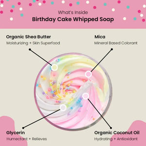 Zoey Koko 4oz Whipped Soap - Birthday Cake