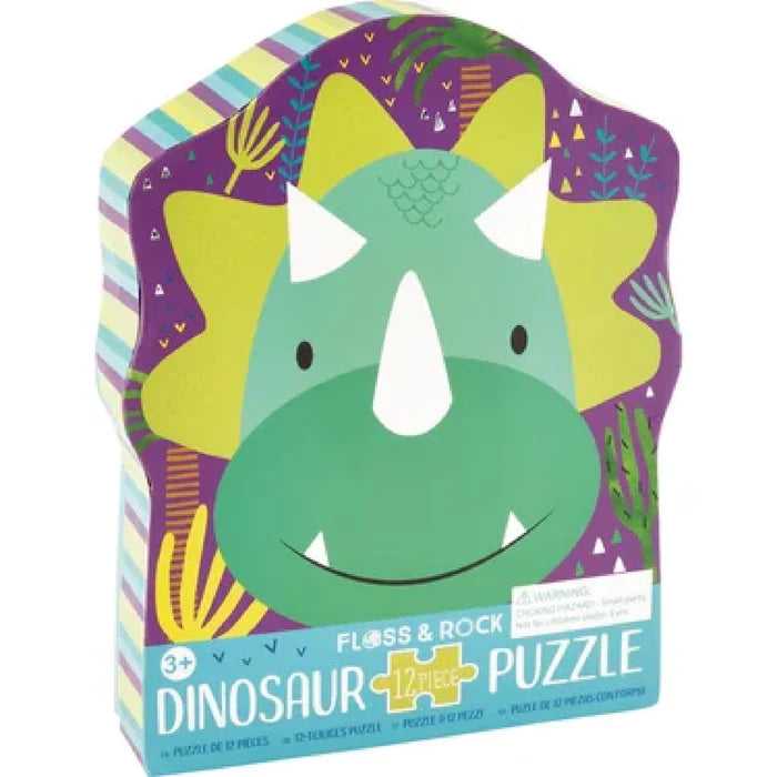 Floss & Rock Shaped Jigsaw Dinosaur Puzzle - 12 Piece