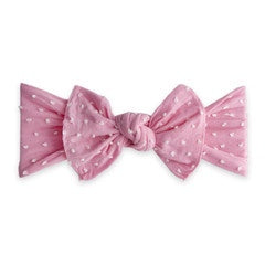 Baby Bling Patterned Shabby Knot Headband / Bubblegum Dot