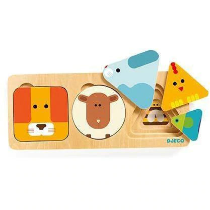 Djeco AnimalBasic Wooden Nesting Puzzle