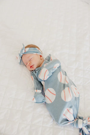 Copper Pearl Newborn Knotted Gown / Slugger