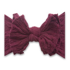 Baby Bling FAB-BOW-LOUS Waffle Headband / Burgundy