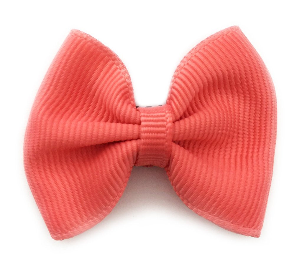 Baby Wisp Mini Latch Wisp Clip - Classic Bow / Deep Coral