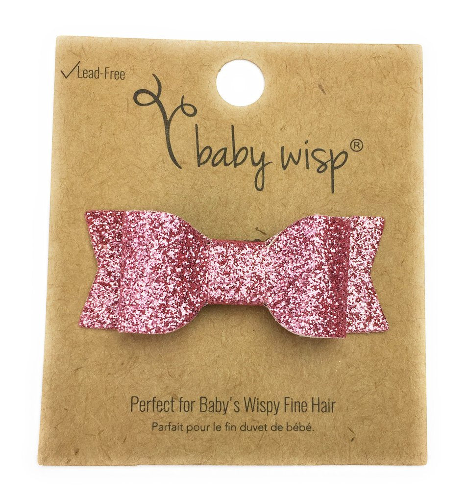 Baby Wisp Mini Latch Mia Glitter Bow / Pink