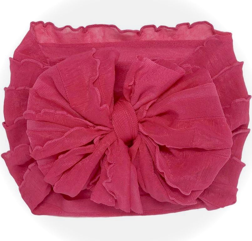 Ruffle Headband - Hot Pink