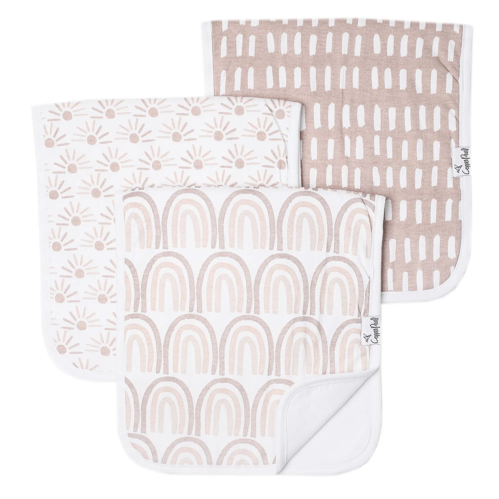 Copper Pearl Premium Burp Cloth Set / Bliss