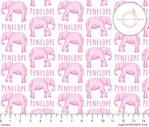 Sugar + Maple Personalized Stretchy Blanket | Elephant Pink