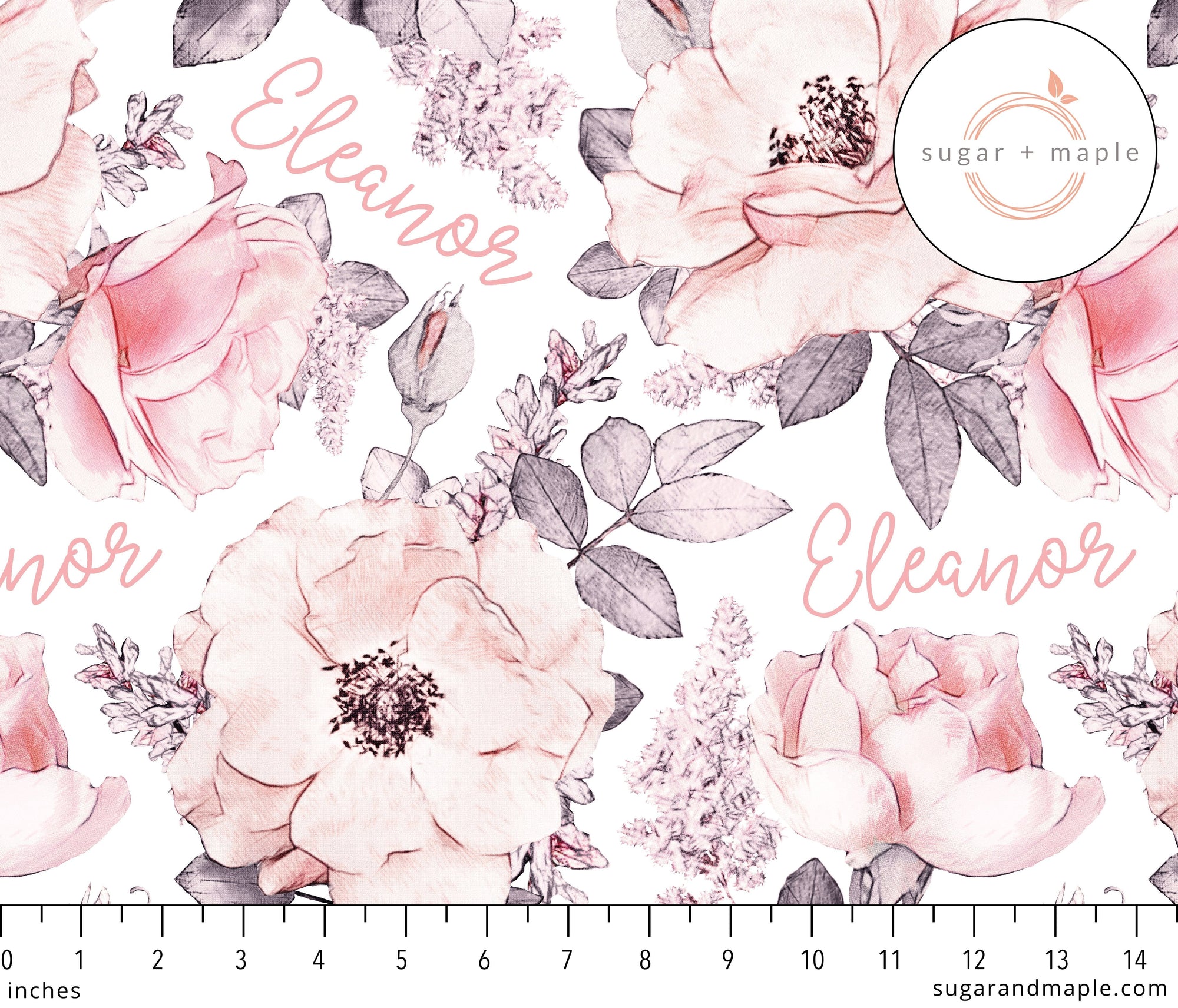 Sugar + Maple Personalized Stretchy Blanket | Wallpaper Floral