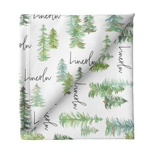 Personalized Stretchy Blanket | Pine Tree