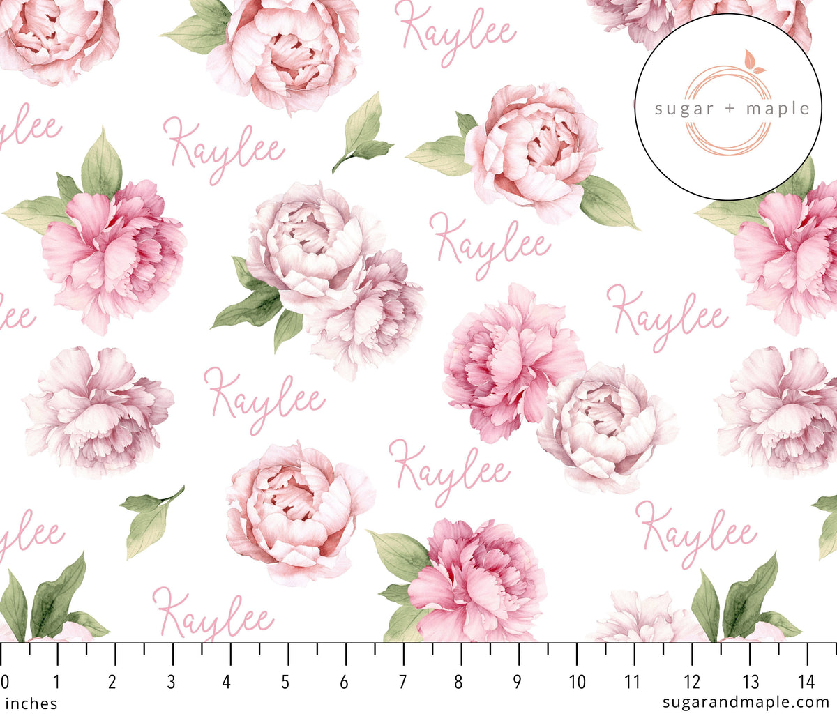 Personalized Stretchy Blanket | Peonies
