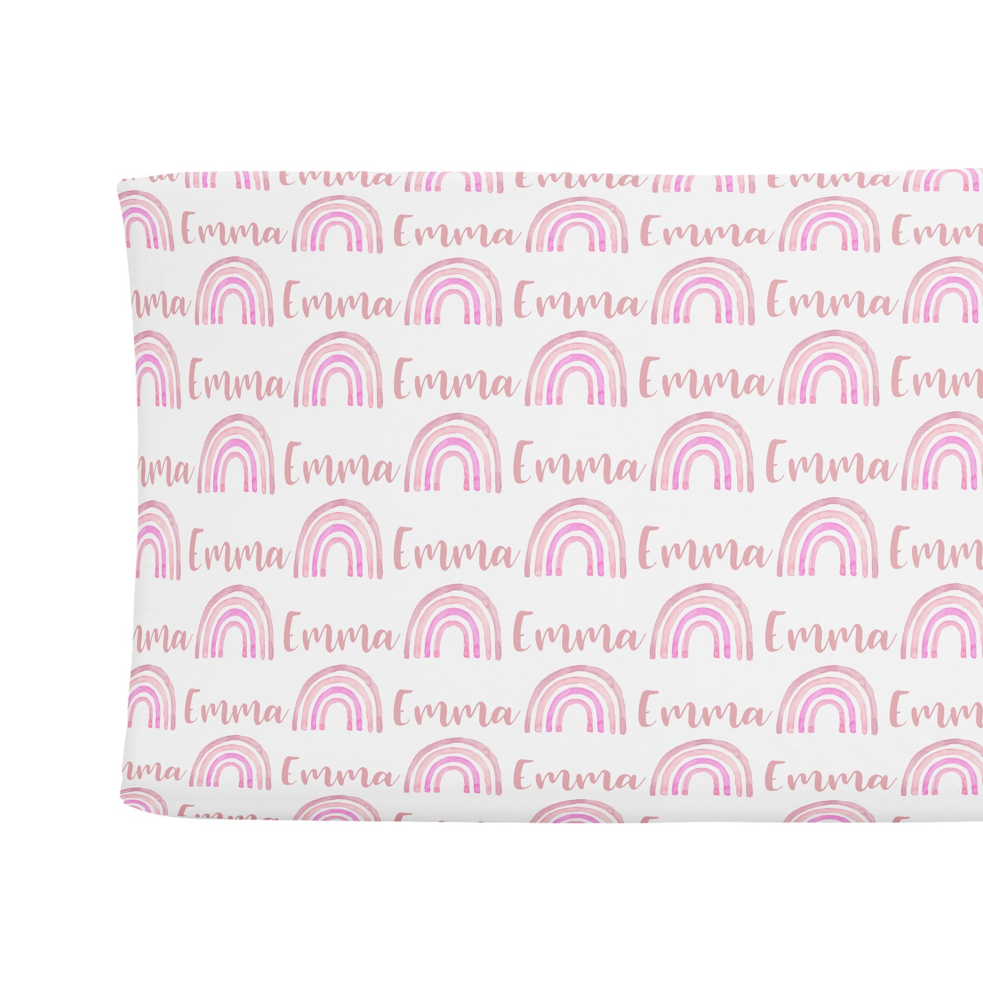 Sugar + Maple Personalized Changing Pad Cover | Rainbow Pink